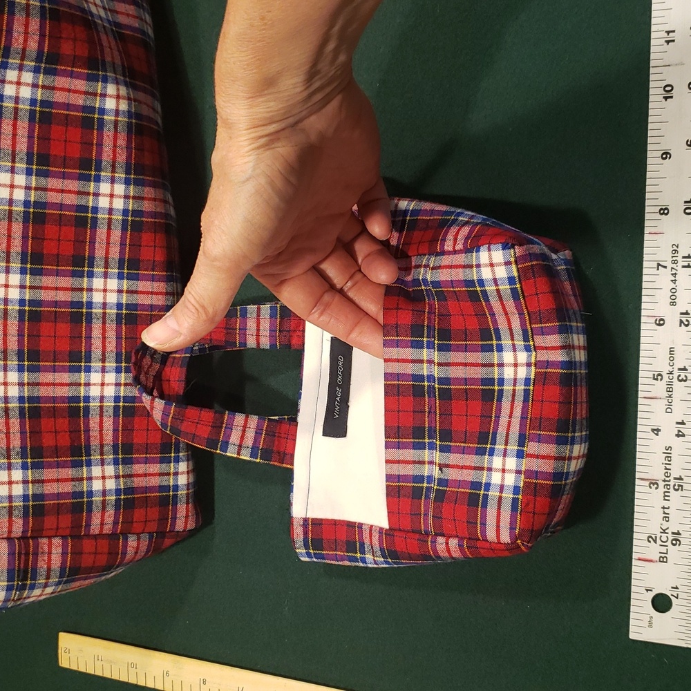 Ralph Lauren Red and White Plaid Tote Set - Picture 6 of 10